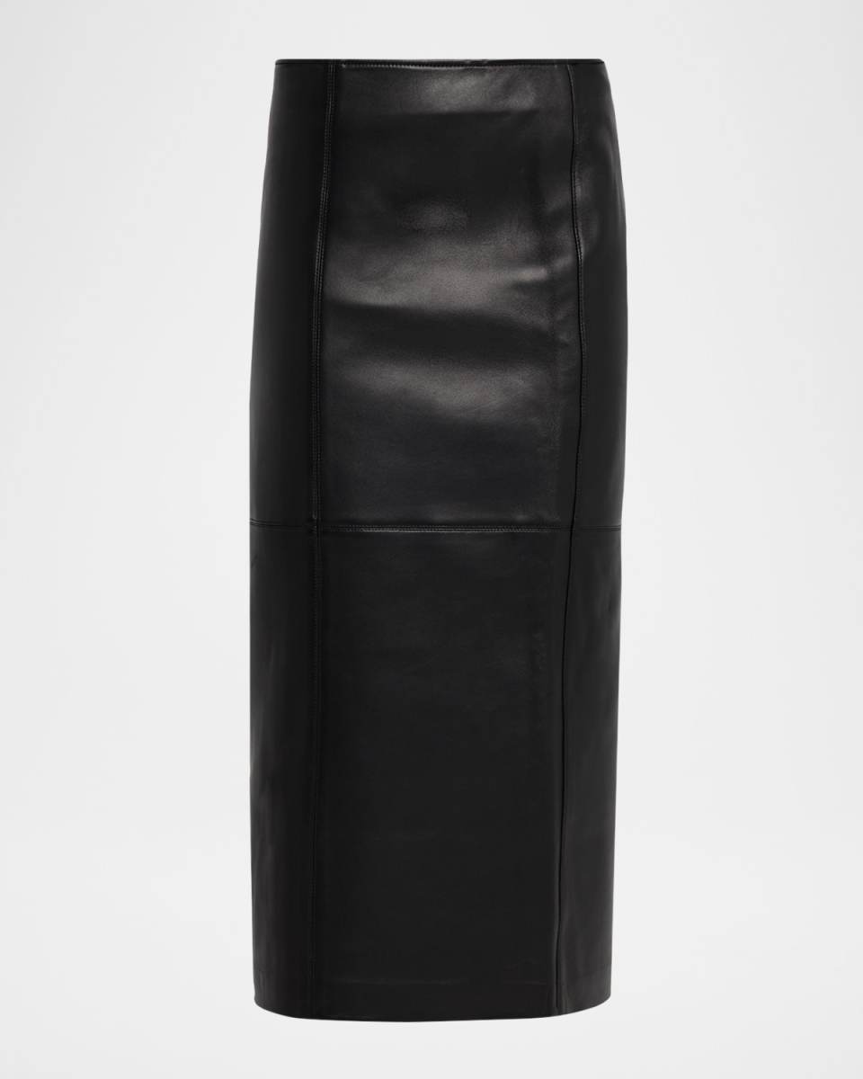 Marta Leather Midi Skirt